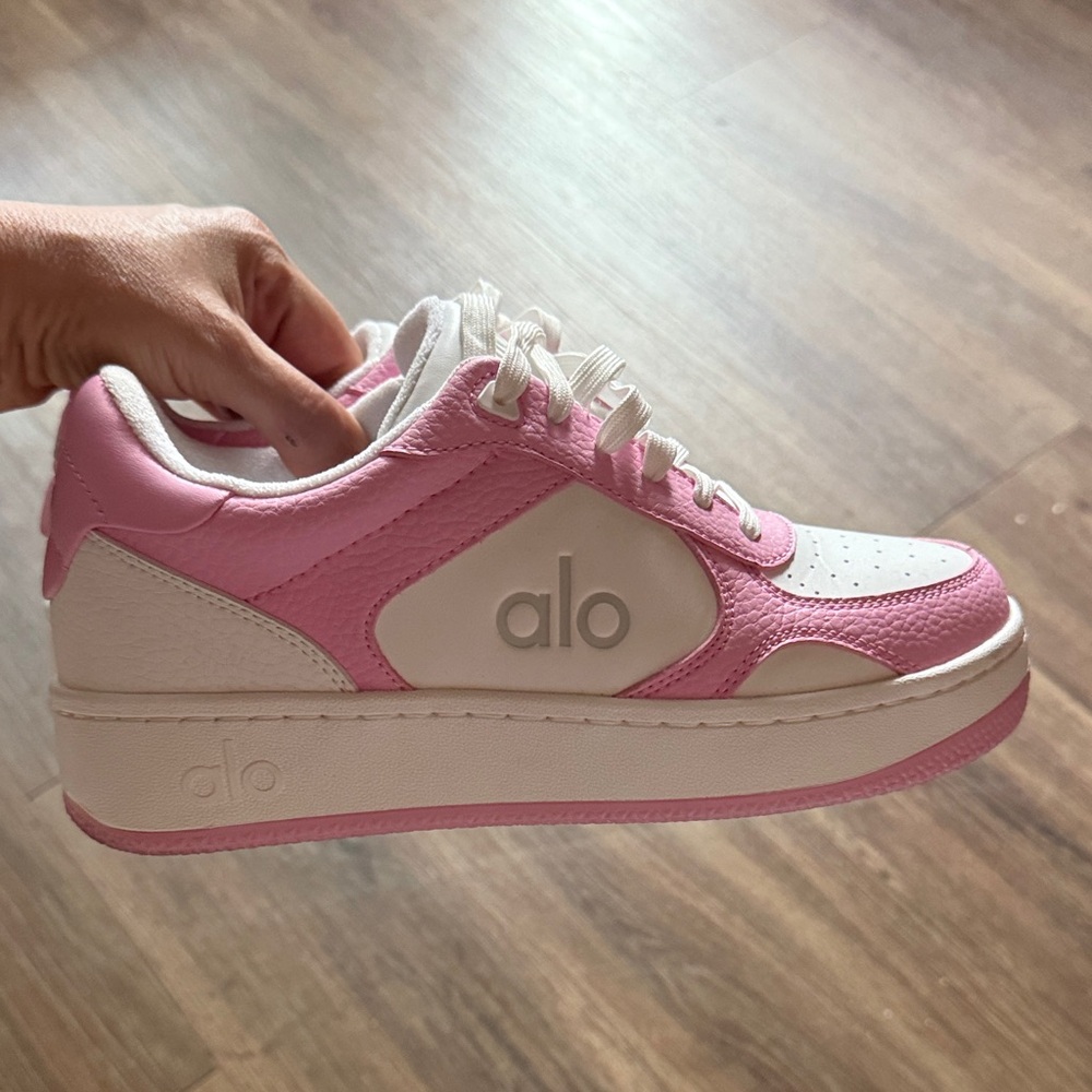 ALO Yoga Pink and White Sneakers
